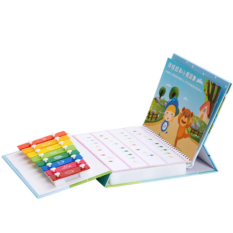 Xylophone educativo para niños, juguete de aprendizaje, teclas de percusión, instrumento Musical, libro de música, juguetes educativos para guardería