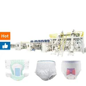 Full Servo Fully Automatic Disposable Cartoon Men Woman Menstrual Pant Patient Adult Diaper Production Line Making Machine Price