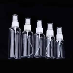 Flacon pulvérisateur de poche en plastique PET transparent, 10ML, 30 ML, 50ML, 60ML, 75ML, 80ML, 100ML, 500ML, désodorisant, parfum, Alchhol, désinfectant pour les mains