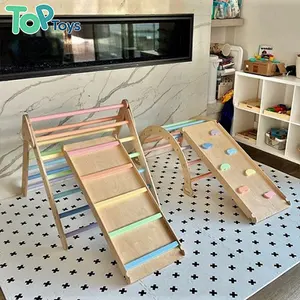 TOP Climbing Triangle Foldable Piklers Triangle GYM Set Ramp Arch Ladder Rocking Frame Wooden Montessori Pickler Kid Climber Toy