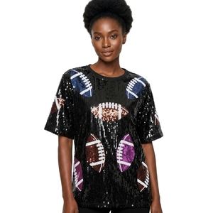 black dress for football game Game Time Faux Leather Stretch Sequin Football Very Oversized Dress main image 0