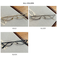Montures optiques tendance pour femmes, lunettes anti-lumière bleue pour myopie, montures de lunettes en métal haut de gamme, ovales rétro, semi-cerclées