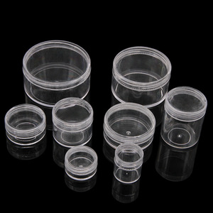 <b>Empty</b> Round Plastic Containers 5-7 Cm Sealed Storage <b>Boxes</b> For Jewelry And Small Items Travel Size Cosmetic Sample Holders - Product Image 2