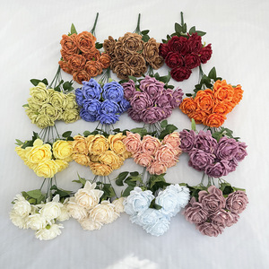 Usine de fleurs artisanales Meiyu, bouquet de 9 roses en soie, fleurs artificielles pour mariage et décoration de la maison - Product Image 2