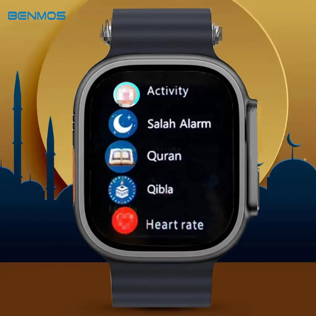 BM อิสลาม Qibla เข็มทิศ GPS pedometer มือดิจิตอลนาฬิกาข้อมือสมาร์ทนาฬิกา Azan โครโนกราฟเข็มทิศ