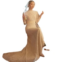 Gaun Pengantin Model Terbaru 2025 untuk Wanita, Ekor Pendek, Ukuran Besar, Meniruskan Tubuh, Model Fishtail Sederhana, Berbahan Lace, Tanpa Punggung, Cocok untuk Bepergian