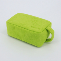 Sacs cosmétiques éponge de plage personnalisés pochette cosmétique brodée en tissu éponge sac de maquillage doux avec poignée
