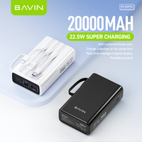 BAVIN usine PC1097S 22.5W charge rapide LED affichage numérique 20000mah petite batterie externe portable pour téléphone