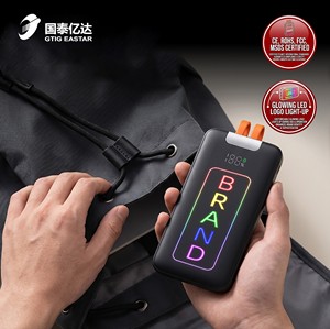 <span class=keywords><strong>Batterie</strong></span> Li-Polymère Haute Capacité 10000mAh à Charge Rapide Type-C avec Affichage LED en Plastique, Chargeur Rapide 2-en-1 pour Utilisation Extérieure, Power Bank - Product Image 3