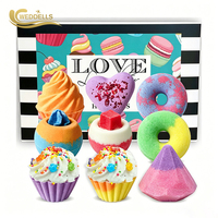 Bombes de bain bio Donut Macaron Cupcake Gâteau pour enfants, véganes, de luxe, naturelles, avec surprise arc-en-ciel et bulles