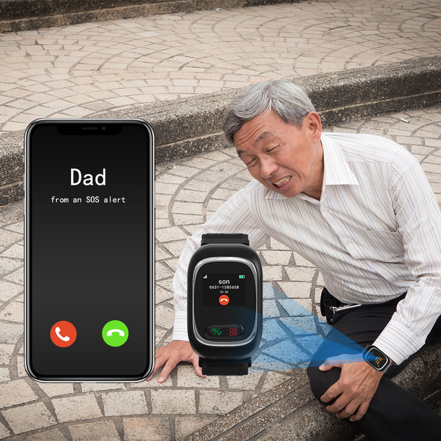 4G GPS Tracker Heart Rate Health Monitor in Nursing Center Phone APP Geo-Fence SOS Family Call SIM Elderly Watch with Tracker