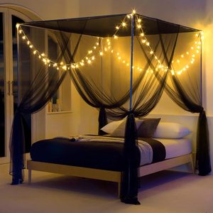 <span class=keywords><strong>Moustiquaire</strong></span> carrée <span class=keywords><strong>de</strong></span> style palais à quatre portes pour <span class=keywords><strong>lit</strong></span> double, extra-large, sans assemblage requis, maille plus dense, pour adultes, idéale pour l'été - Product Image 1