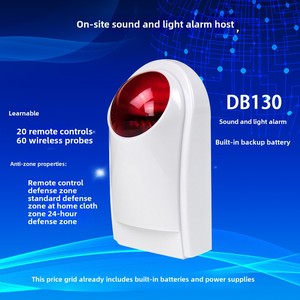 Sirena de alarma de luz de sonido para exteriores inalámbrica de 433MHz personalizable, versión de batería enchufable de plástico ABS de 12V, uso Personal para el hogar, fuego