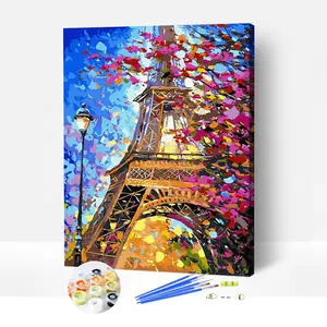 Hot wall art paintings paint by numbers modern indoor wall decoration diy landscape canvas painting by numbers