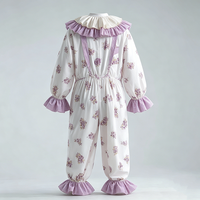 Combinaison élégante de clown pastel avec imprimé floral - Costume d'Halloween et de fête