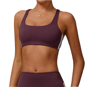Women's Lightweight Breathable Quick Dry High Support Sports Bra Plus Size Square Neck Four-Way Stretch Compression Removable - Product Image 1