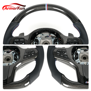 Couvre-volant en fibre de carbone personnalisé en usine, perforé, pour BMW Série F&G F30 F10 X3 X5 - Product Image 2