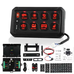 Panel de interruptores RGB de 8 bandas, 3 botones de silicona, caja de relé de Control de circuito Universal, Panel de interruptores auxiliar multifunción, Str momentáneo