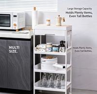 Chariot de rangement mobile multi-niveaux avec tiroir, choix populaire pour l'organisation de la salle de bain, de la cuisine et du garde-manger