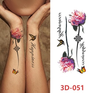 Tatuaje Temporal 3D de Transferencia de Agua, Seguro para la Piel, para Mujeres, Brazo, Pierna, <span class=keywords><strong>Tobillo</strong></span>, Maquillaje, Flor, Mariposa - Product Image 5