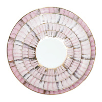 Assiettes de présentation en porcelaine fine rose à motif pincelé, style luxe léger, pour mariage, maison, hôtel - Vente en gros