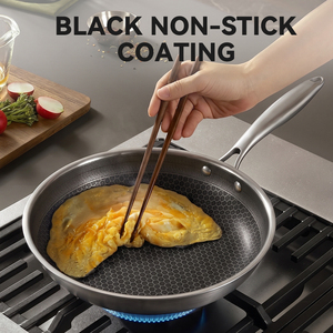 Sartén de Cocina por Inducción, Fácil de Limpiar, Sartén Grande de Acero Inoxidable de Triple Capa con Revestimiento Antiadherente de Panal de Abeja - Product Image 3
