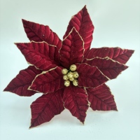 Fleurs artificielles en polyester Poinsettia pour décorations de Noël – Tailles et couleurs personnalisées pour murs intérieurs, arbres, maisons, centres commerciaux, événements festifs et festivals – Tendance