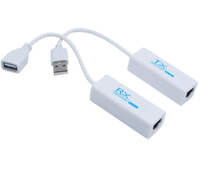 Extenseur USB 2.0 200M vers câble Ethernet RJ45, adaptateur convertisseur USB2.0, émetteur-récepteur TX RX pour ordinateur