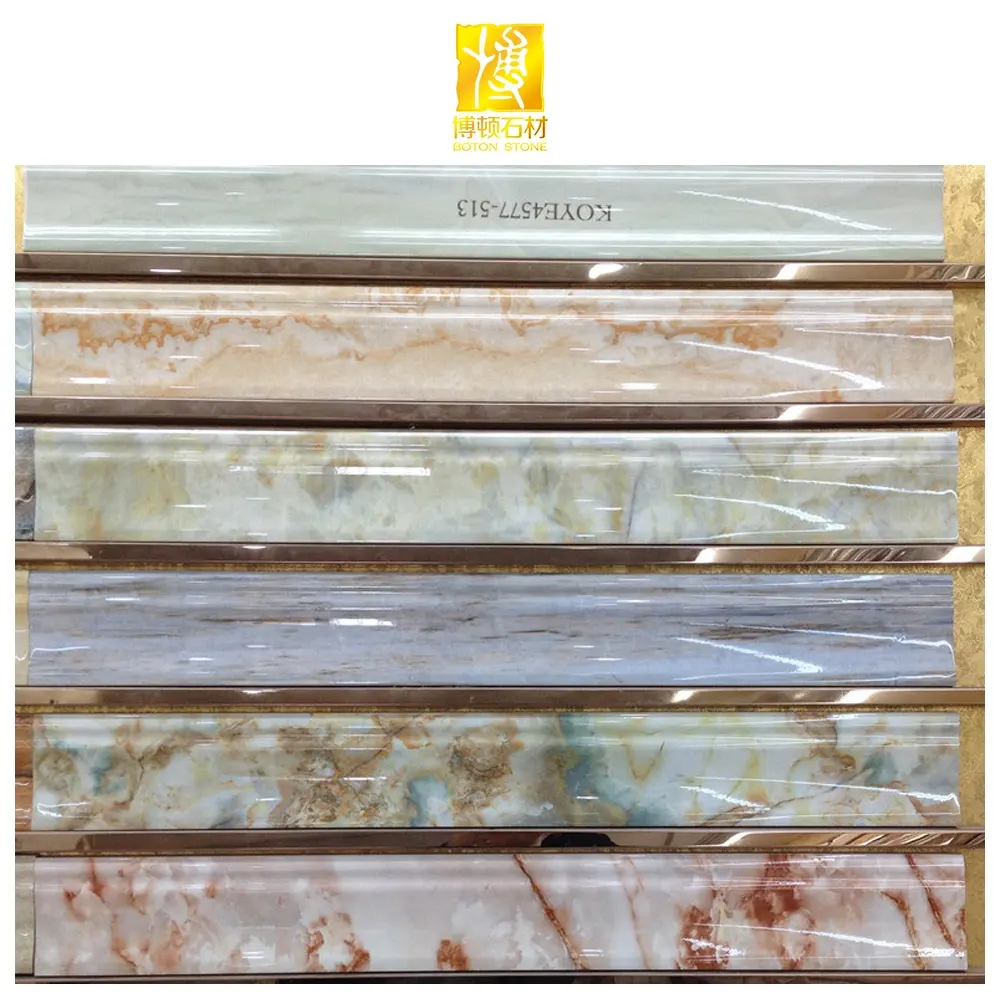 Natural Marble Indoor Decorative Building Stone Flooring Tiles Border Designs Marble Skirting Moulding