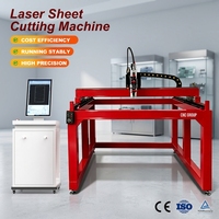 Découpeuse laser à fibre de type mini-portique de bureau 1313 1500W CNC refroidie par eau avec rail de guidage HIWIN pour tôles d'acier DXF