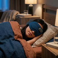 Masque de sommeil intelligent AI avec contrôle par application pour la musique, rechargeable, bloquant la lumière et protégeant les yeux