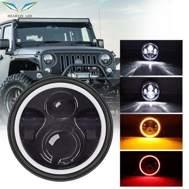 Economic 7" Round Head Lamp for Truck SUV IP67 Off Road LED Headlight Universal Car Light with Multi Lighting Modes