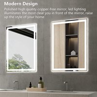 Miroir de salle de bain avec écran tactile, anti-buée, rétroéclairé, miroir LED pour salle de bain