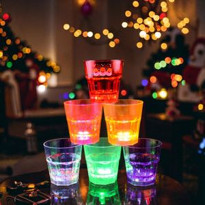 Mini Pumpkin Santa Claus Design 8oz LED Water Sensing Cup Plastic Cup Festive Colors Nightclub New Year's Occasions Party Favors - Product Image 1