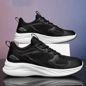 Chaussures de marche en mesh PU pour homme, légères, antidérapantes, avec coussinets, baskets décontractées - Product Image 4