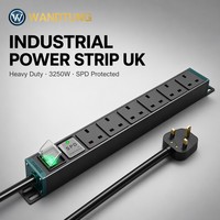 PDU de rack type UK 6 voies 3250W, unité de distribution d'alimentation pour rack, certifiée ETL, pour centre de données, multiprise PDU