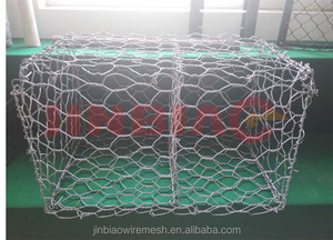 Malla de alambre tejida Caja de gaviones galvanizada 1X1X2 Proveedores de malla de eslabones de cadena con forma de agujero hexagonal Alambre de hierro galvanizado hecho - Product Image 3