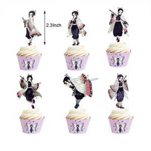 Décorations de fête d'anniversaire <span class=keywords><strong>Demon</strong></span> <span class=keywords><strong>Slayer</strong></span> Kochou Shinobu, ballons, fournitures de fête Kimetsu no Yaiba, <span class=keywords><strong>bannière</strong></span>, décoration de gâteau d'anime X4195 - Product Image 5