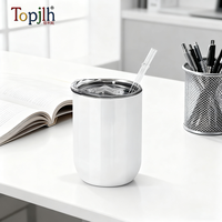 Topjlh Factory Direct Blank 12oz RVS Rechte Tumbler, Groothandel Bulk voor Hittetransferdruk