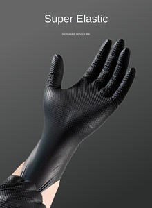 Gants de sécurité en nitrile <span class=keywords><strong>noir</strong></span> 8 mil, taille XL, antidérapants, pour mécaniciens, nettoyage, manipulation de produits chimiques, automobile, revêtement en latex, cuisine, alimentation - Product Image 5