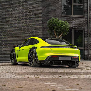 Pour Porsche pour Taycan Kit à corps large en fibre de carbone de style PD avec diffuseur de lèvre avant Spoiler jupe latérale passage de roue-état neuf - Product Image 6