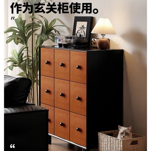 ตู้ลิ้นชักไม้เนื้อแข็งเก้าลิ้นชัก ตู้เก็บของห้องนั่งเล่นทำจากไม้บ็อกซ์วูด - Product Image 4