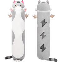 Coussin en peluche transfrontalier pour chat, design Salamandre, coussin long chat noir, oreiller décoratif, cadeau d'Halloween pour petit ami, petite amie, jouet