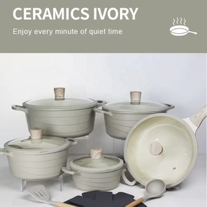Batterie de cuisine premium avec revêtement céramique, 15 pièces, antiadhésive, grande taille, compatible induction, fond capsule, en promotion - Product Image 2