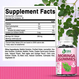 Gomitas de Moringa Sin Azúcar, Solución de Maltitol, Agua Purificada, Antioxidante, Refuerzo Inmunológico, Gomitas con Extracto Botánico de Moringa - Product Image 2