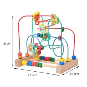 Jouet coloré en forme de montagnes russes, jouet éducatif préscolaire classique en bois, labyrinthe de perles pour les tout-petits - Product Image 6