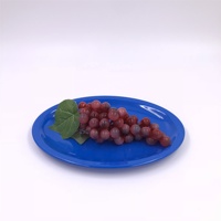 Assiette ovale en mélamine écologique pour l'Amérique du Nord, couleur brillante, sans BPA, vaisselle en plastique pour usage quotidien