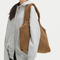 Sac fourre-tout Royal Fair personnalisé grande capacité en velours Teddy Sherpa, sac à bandoulière doux en peluche, sac à main décontracté pour le quotidien et le shopping pour femmes