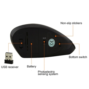 Best Selling Battery Version Wireless <strong>Mouse</strong> Vertical 2.4GHz Optical <strong>Mouse</strong> for <strong>Big</strong> <strong>Hands</strong> LED Backlit for Computer Use - Product Image 4