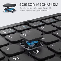 Keyboard nirkabel dapat dilipat, dengan dudukan berdiri tombol angka untuk iPad Windows iOS Android Mac Tablet Smartphone